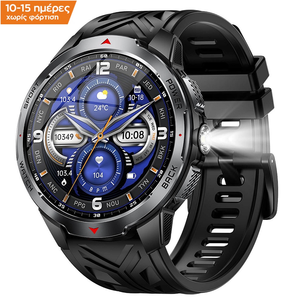 Smartwatch Microwear KT88 - Black Silicone